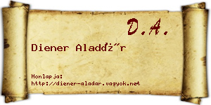 Diener Aladár névjegykártya