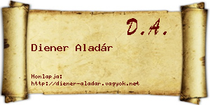 Diener Aladár névjegykártya